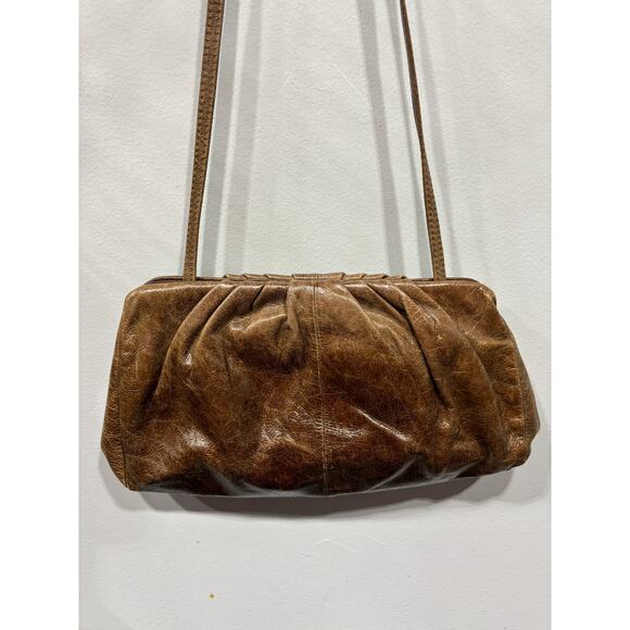 Vintage Hobo International Shoulder Bag Brown Distressed Leather - Picture 2 of 4